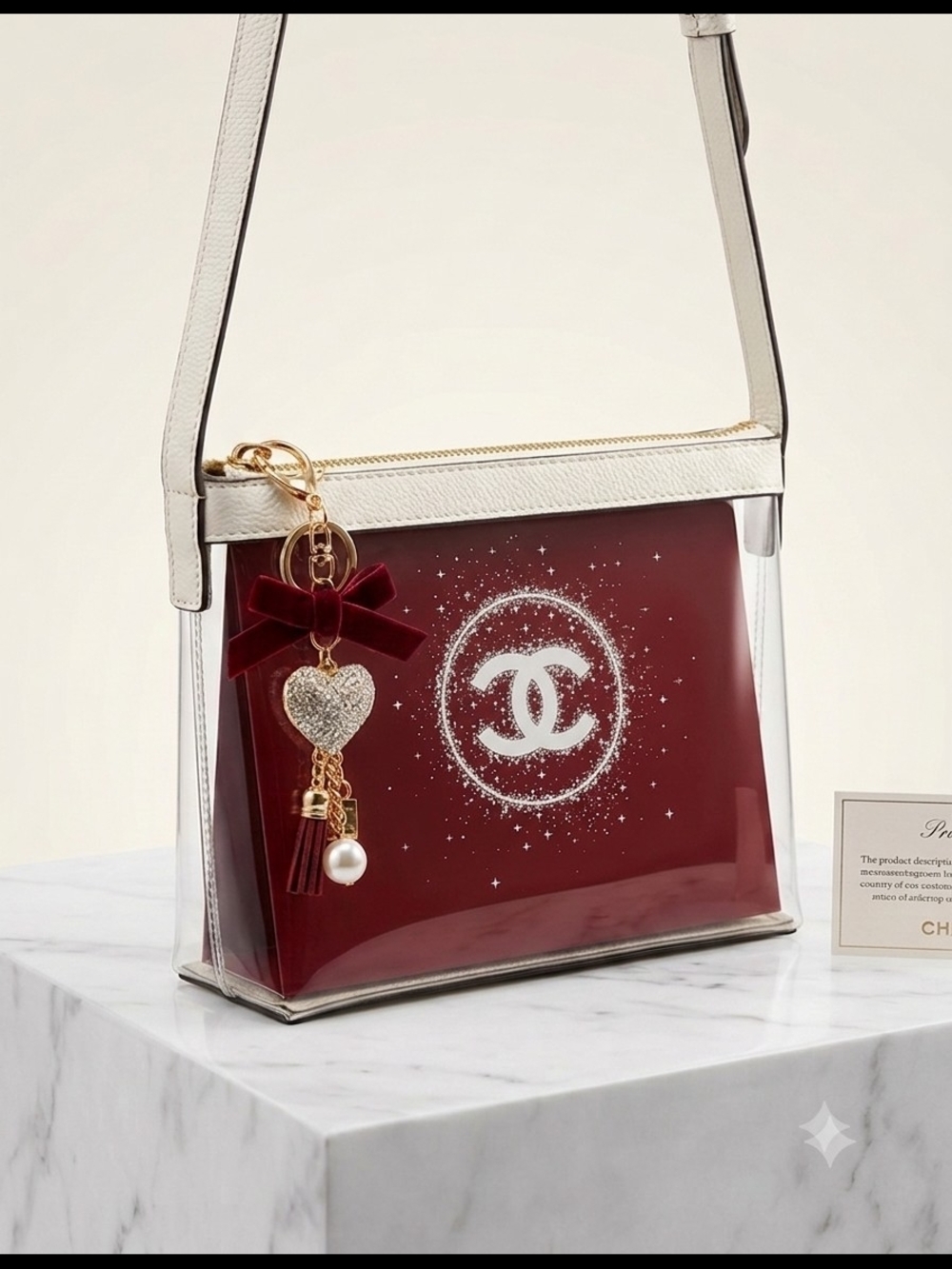 CHANEL Paper Box Covered With A PVC Purse Form with Purse Charm